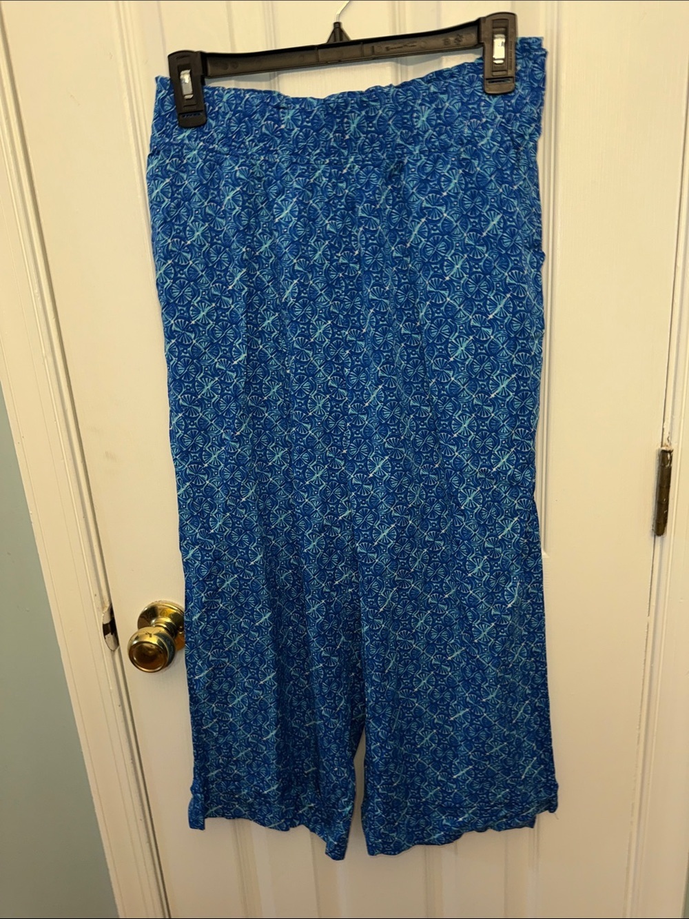 Caribbean Joe Blue Patterned Boot Cut Pants